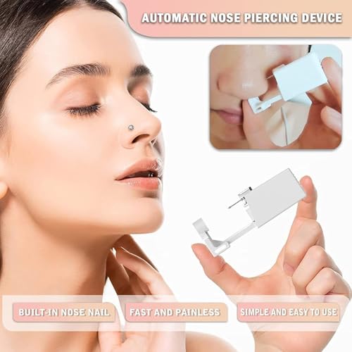 Judero Nose Piercing Gun Kit - 24 Gold Nose Studs & Tools