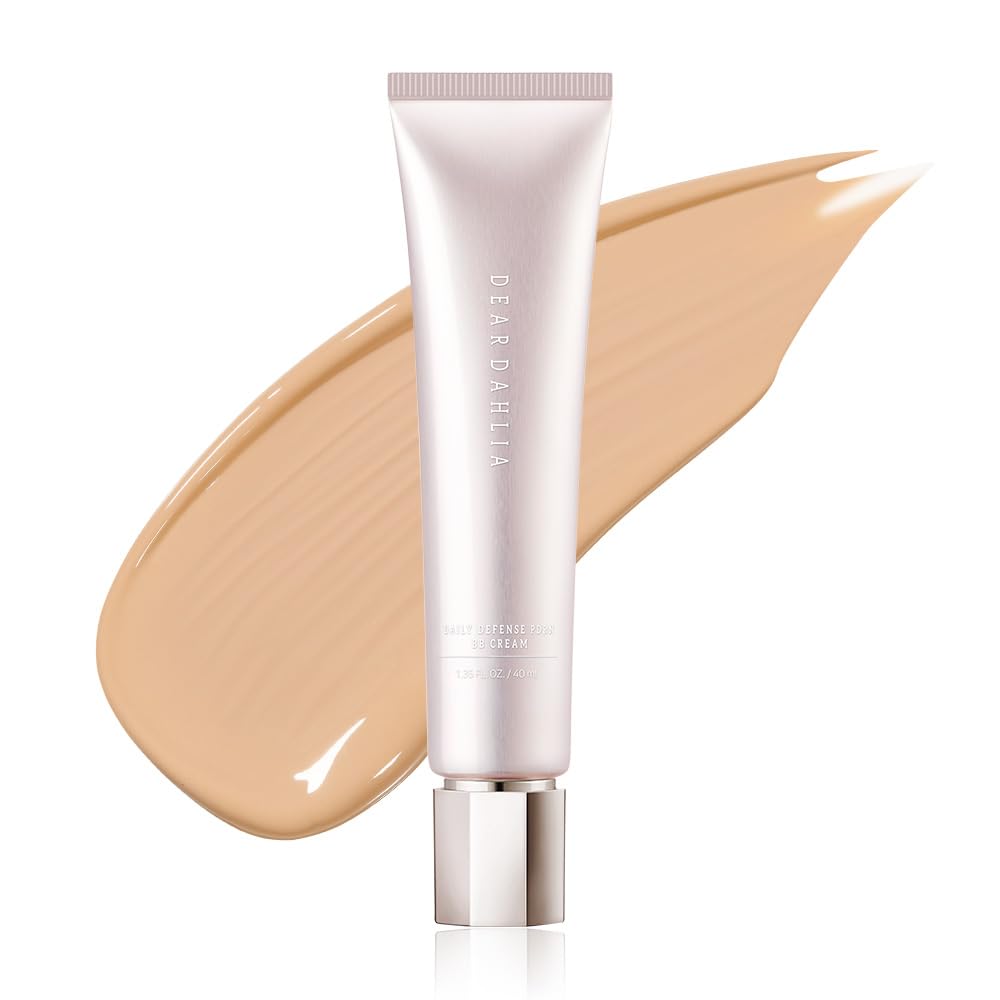 DEAR DAHLIA Daily PDRN BB Cream (Warm Beige) - Lightweight Skin Tint with Centella PDRN, Medium Coverage for Dewy Glass Skin Glow, Moisturizing Vegan Korean Makeup Base. 1.35 fl oz
