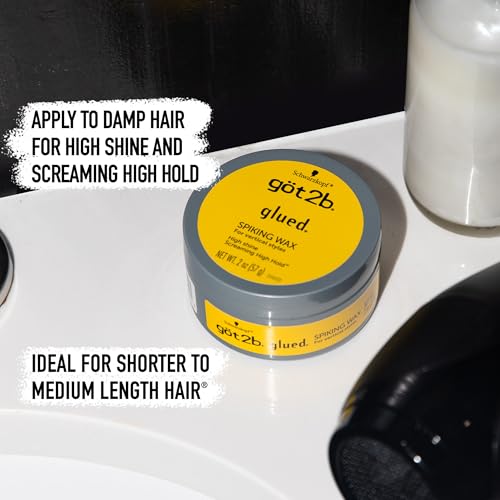 got2b Glued Spiking Hair Wax 2 oz – High Shine, All-Day Hold, For Short to Medium Hair