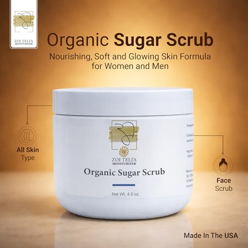 Organic Sugar Scrub with Shea Butter & Jojoba Oil – 4 oz