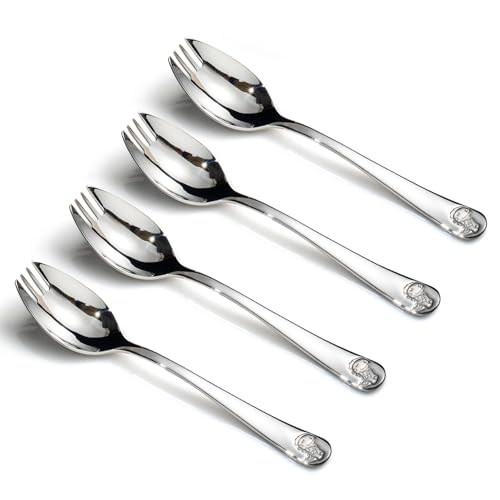 Alata Mini Sporks - 4-Pack Stainless Steel Cutlery for Soup & Dessert
