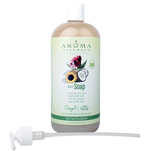 Aroma Naturals 4-in-1 Tea Tree Eucalyptus Castile Soap, 34 Oz