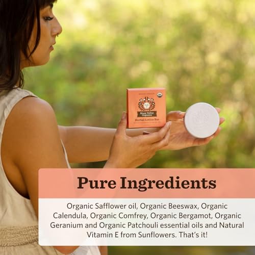 Herbal Lotion Bar with Beeswax - Bergamot Geranium Moon Valley Organics