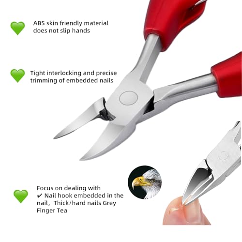 Professional Toenail Clippers for Thick & Ingrown Nails - Ergonomic Grip