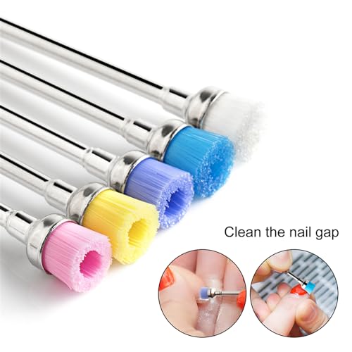 Acycoin2A 5PCS Nail Drill Bit Cleaning Brushes for Electric Drilling