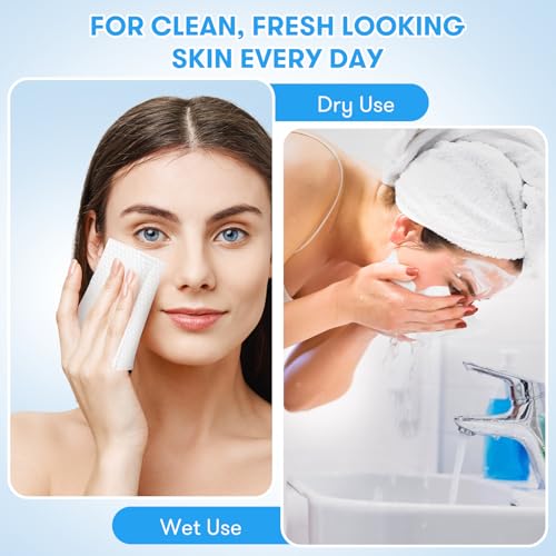 Beauntangly XL Biodegradable Face Towels - 50 Soft, Lint-Free Wipes