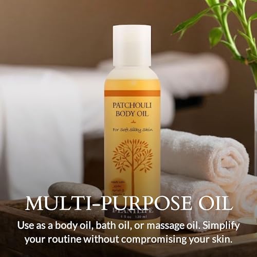 Plantlife Patchouli Body Oil - Hydrating, Non-Greasy Moisturizer 4 oz