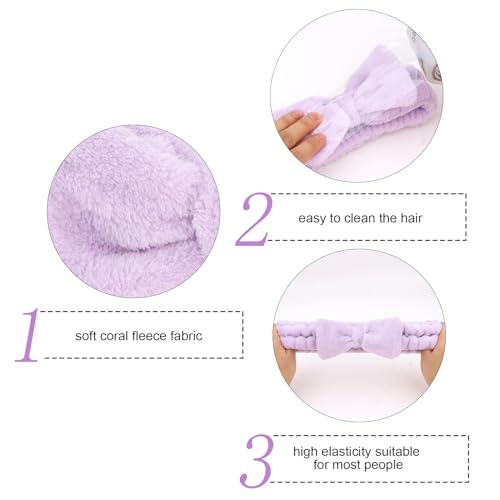 Bachelorette Party Favor Set - 1 Bride & 7 Purple Spa Headbands