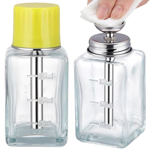 Noverlife 2PCS 6Oz Clear Acetone Dispenser with Cap - Square Shaped
