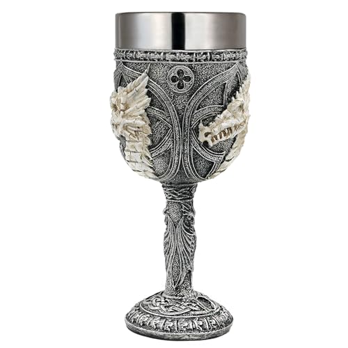 Medieval Dragon Skull Chalice - 7oz Stainless Steel Goblet