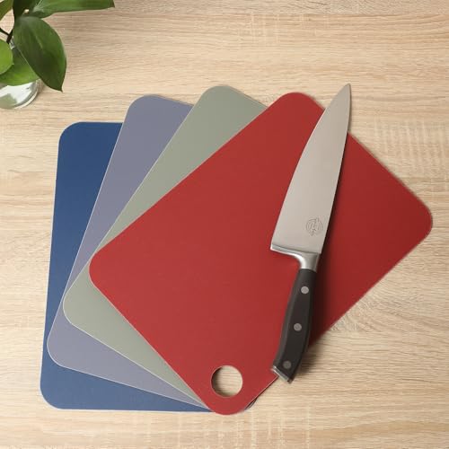 Sur La Table Crafty Carvery 4-Piece Cutting Mats Set - BPA-Free, Non-Slip, Dishwasher Safe, 11.75" x 8.25"