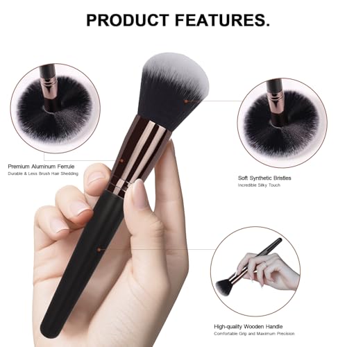 Real Perfection 24-Piece Professional Makeup Brush Set with Travel Case