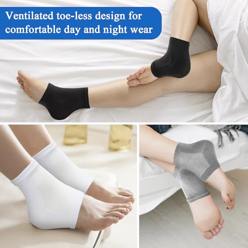 Moisturizing Toeless Socks for Dry Cracked Heels - 3 Pairs