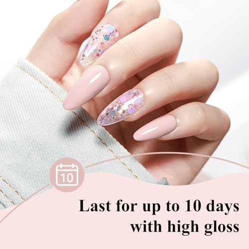 Bevimee Nude 4-in-1 Quick Dry Nail Polish - One Step Base Color Top Coat