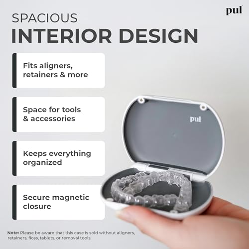 The Pultool Purple Slim Magnetic Retainer Case for Invisalign & Aligners