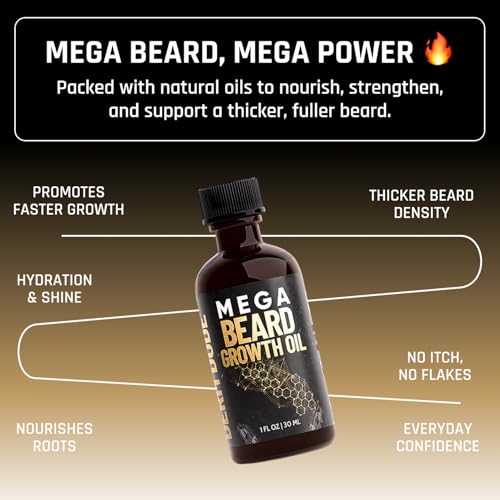 Derm Dude Mega Beard Growth Oil with Jojoba & Castor Oil - 1 oz