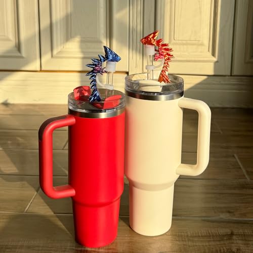 Dragon Straw Cover Caps for Stanley 30 & 40oz Cups - 2PCS Silicone Toppers