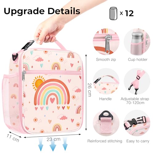 Clastyle Insulated Rainbow Lunch Bag for Kids - Leakproof & Reusable