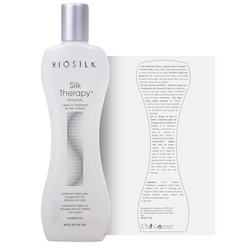 BioSilk Silk Therapy Original, Reconstructing Leave-In Hair Treatment, Adds Shine, Smooths & Prevents Split Ends, Sulfate-Free, Paraben-Free, Cruelty-Free, 2.26 Oz