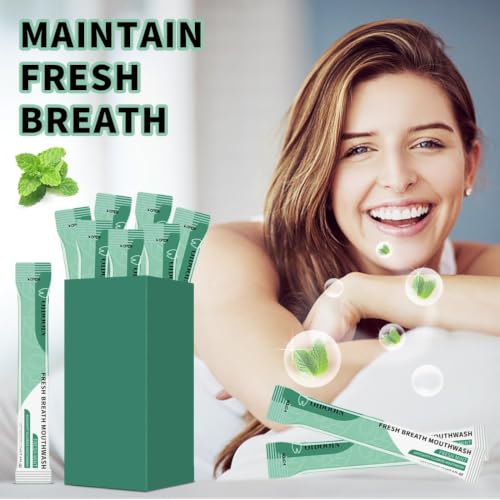 Travel Size Mouthwash Pack of 20 - Fresh Breath, Airport Approved, Mild & Alcohol-Free