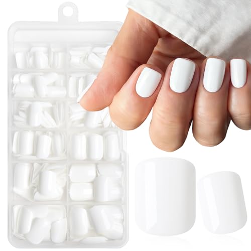 LoveOurHome White Short Square Press On Nails with Glue & Tabs - 168pc