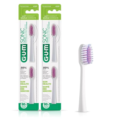 GUM Sonic Toothbrush Refill Heads - 2 Count for Deep Cleaning