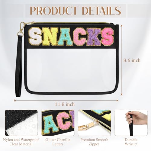 Black & White Snacks Clear Makeup & Travel Bag 2Pcs Organizer Gift