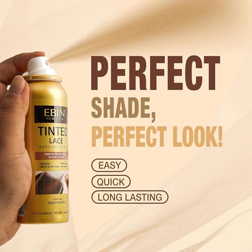 EBIN NEW YORK Lace Tint Spray, Medium Dark Brown - 2.7 Fl Oz (Wig Tint)