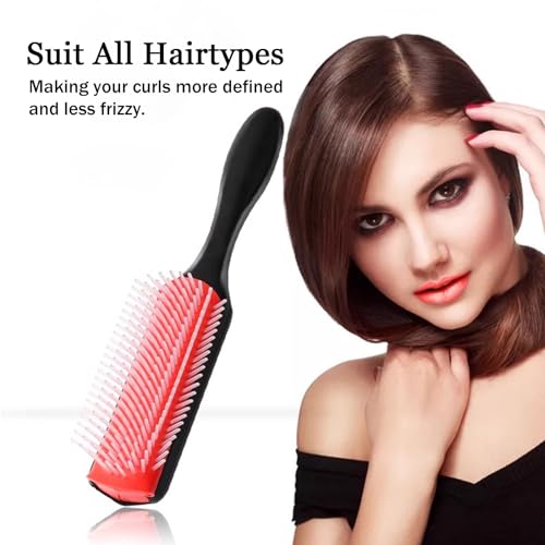 Quacc 9-Row Detangling Hair Brush for Curly Hair - Wet & Dry