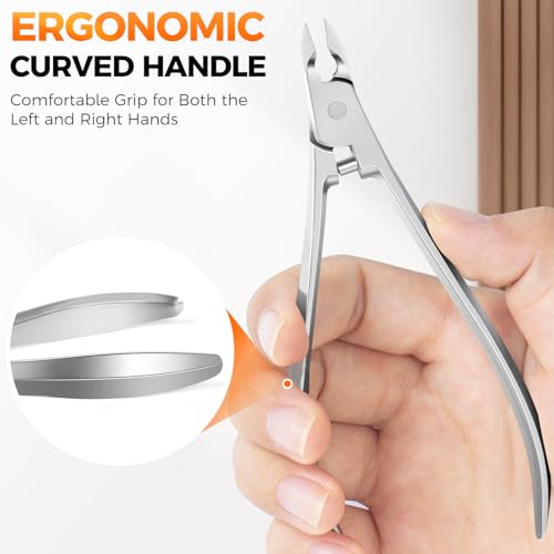 Professional Nail Cuticle Trimmer with Half-Jaw Precision Blades