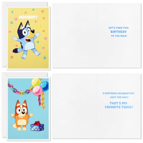 Hallmark Bluey Birthday Cards for Kids - 16-Pack with Envelopes