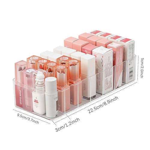 Clear Acrylic Lipstick Organizer with 7 Compartments - Durable Makeup Storage