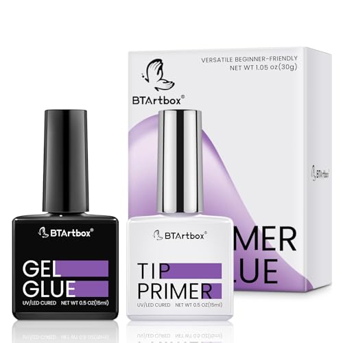 BTArtbox Gel Nail Glue Set - 15ML with Tip Primer for Long-Lasting Manicure