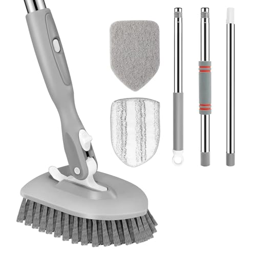 SetSail 3-in-1 Tub and Tile Scrubber Brush with Adjustable Long Handle