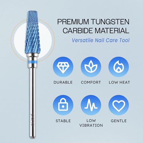 PANA 5-in-1 Nail Drill Bit - 3/32" Shank, Blue, Dual Rotation
