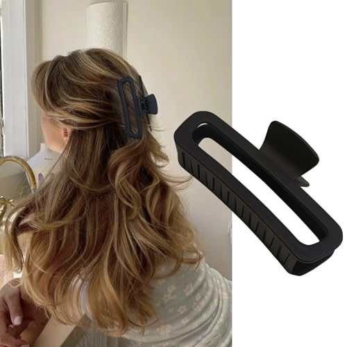 Nalodu 5.1 Inch Large Unbreakable Hair Claw Clips 4 Pack - No Slip Matte & Glossy for Thick Curly Hair