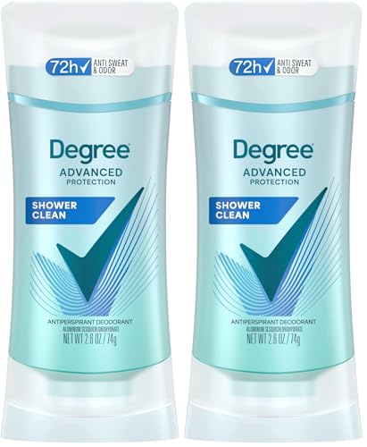 Degree Shower Clean Antiperspirant Deodorant for Women, 72-Hour Odor Control, 2.6 oz (Pack of 2)
