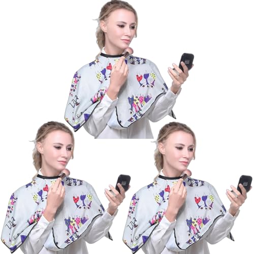 PERFEHAIR Makeup Cape for Women - 3-Pack Waterproof Adjustable Bib for Stylists