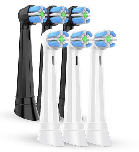 IO Toothbrush Replacement Heads for Oral B IO Series 2-10 (6PCS Black & White)