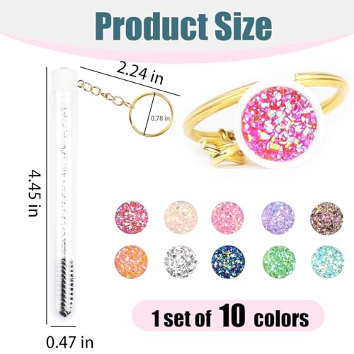 SenRocc 10x Diamond 1-KC Mascara Wand Tubes with Keychain Set – Reusable Eyelash Brush Tubes