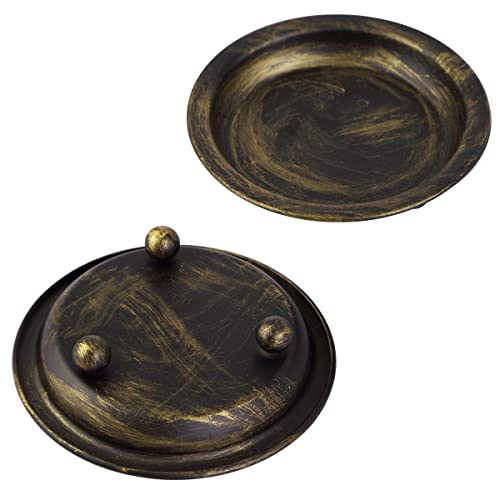 Set of 2 Retro Iron Candle Holders for Pillar Candles