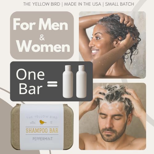 The Yellow Bird Peppermint Shampoo Bar – Natural Sulfate-Free Hair Soap