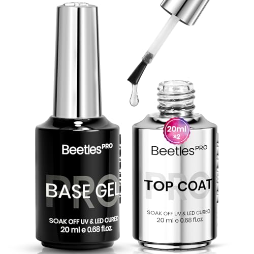 Beetles Professional Gel Base and Top Coat Set - 20ml Long-Lasting Shine