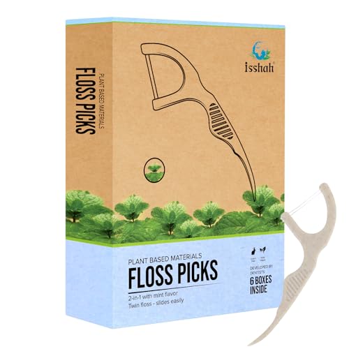 Isshah Twin Thread Dental Floss Picks - 300 Count - Mint Flavored