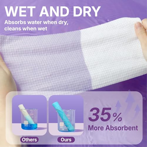 Serenorch Disposable XL Face Towels 100 Count - Hygienic & Soft Skin Wipes with EF Texture (Pack of 2, 50 Count Each)