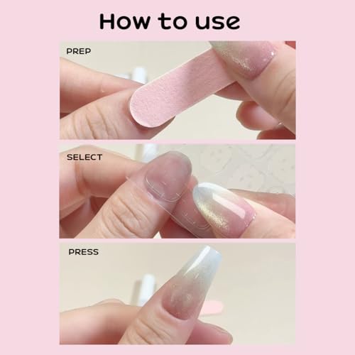 ESLALA Pink French Tip Flower Medium Press-On Nails 24Pcs for Women Menicure