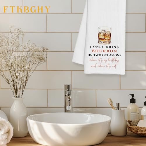 Funny Bourbon Kitchen Towels | Gifts for Whiskey Lovers | 16x24 Inch