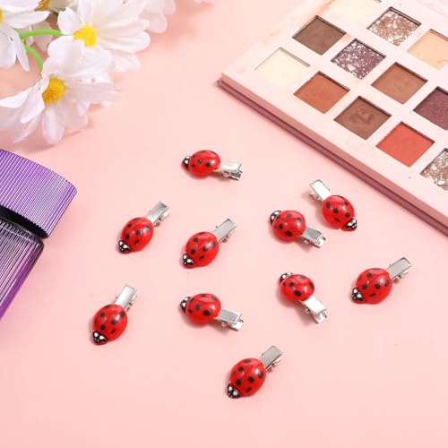 10 Cute Ladybug Hair Clips - Fun Red Insect Barrettes for Girls