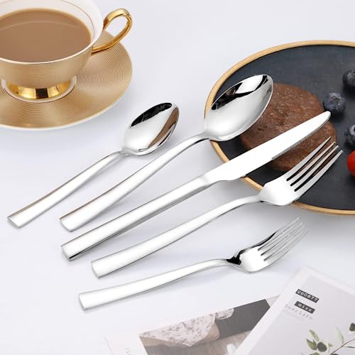 CXJY 10-Piece Stainless Steel Flatware Set for 2 - Mirror Polished Cutlery