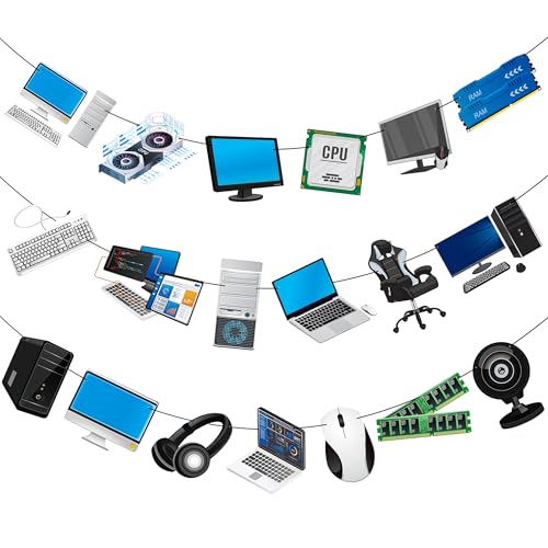 3-Piece Computer-Themed Birthday Banner Set for Parties